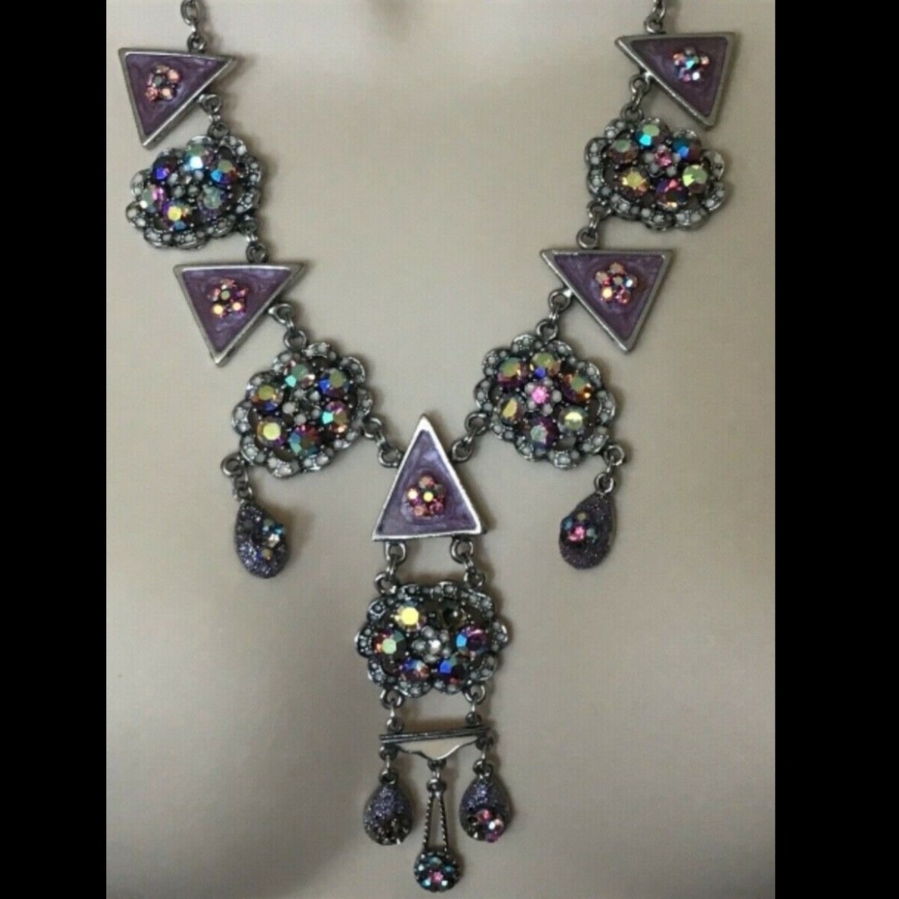 Handmade Unusual  Vintage Triangular Necklace EUC